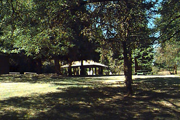 shelter and picnic tables