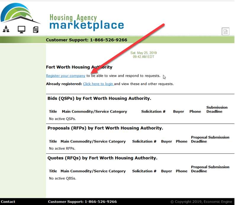 Housing Agency Marketplace registration create account form