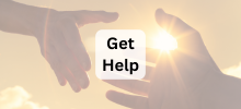 wo hands reaching toward each other with sunlight between them, with the text "Get Help" displayed.
