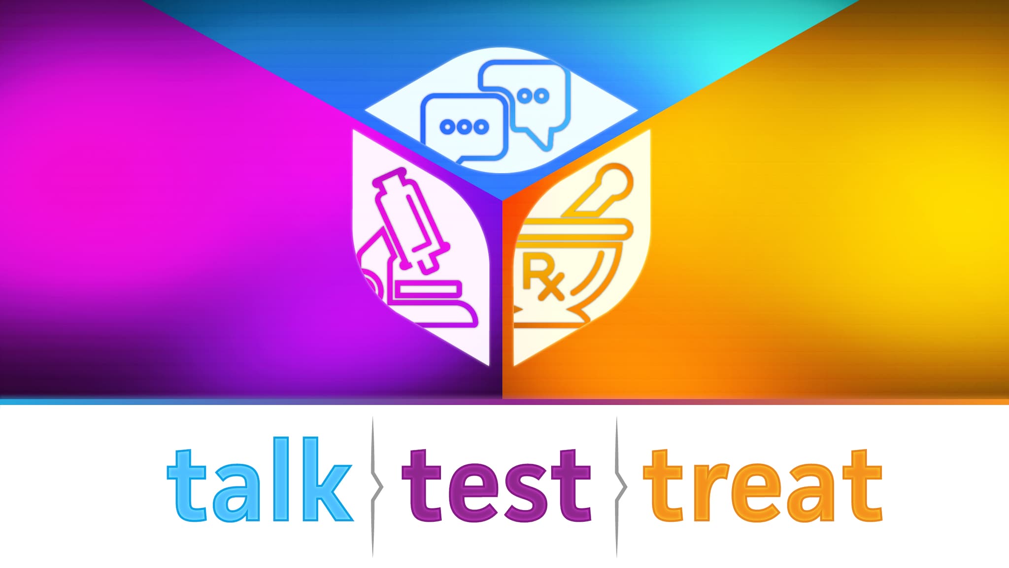 talk test treat banner logo
